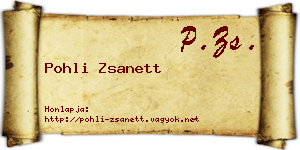 Pohli Zsanett névjegykártya